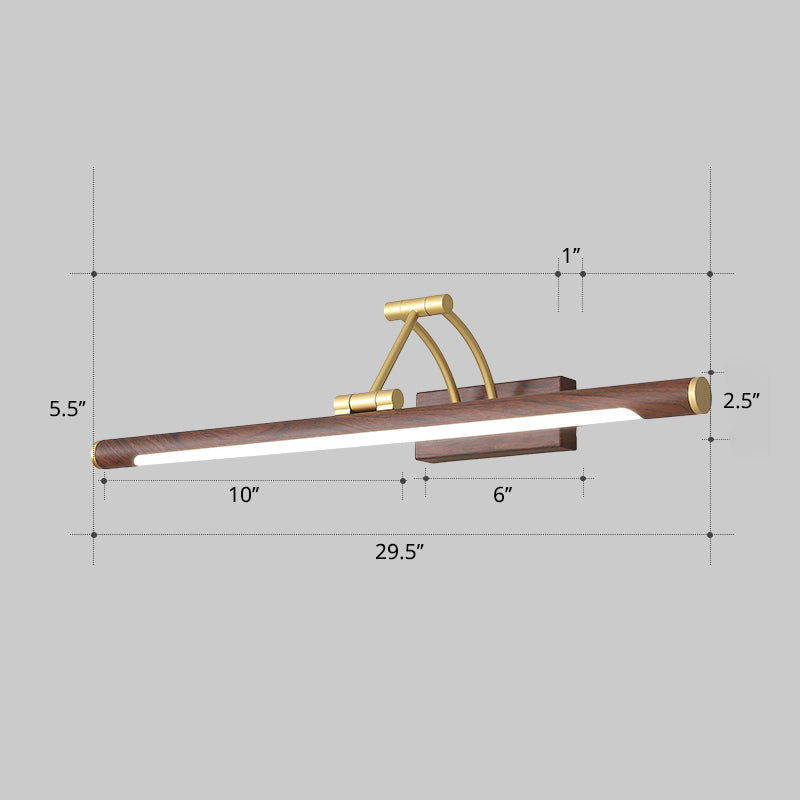 Minimalist Tube Shaped Vanity Light Fixture Acrylic LED Wall Mount Lamp with 3-Joint Swing Arm
