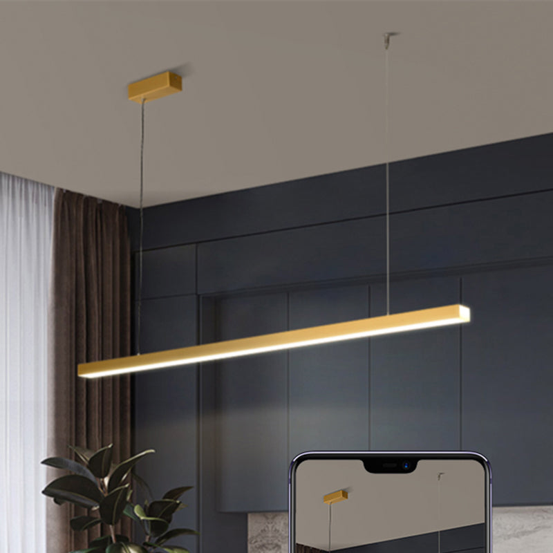 Metal Stick Suspended Lighting Fixture Simplicity LED Hanging Light for Dining Room