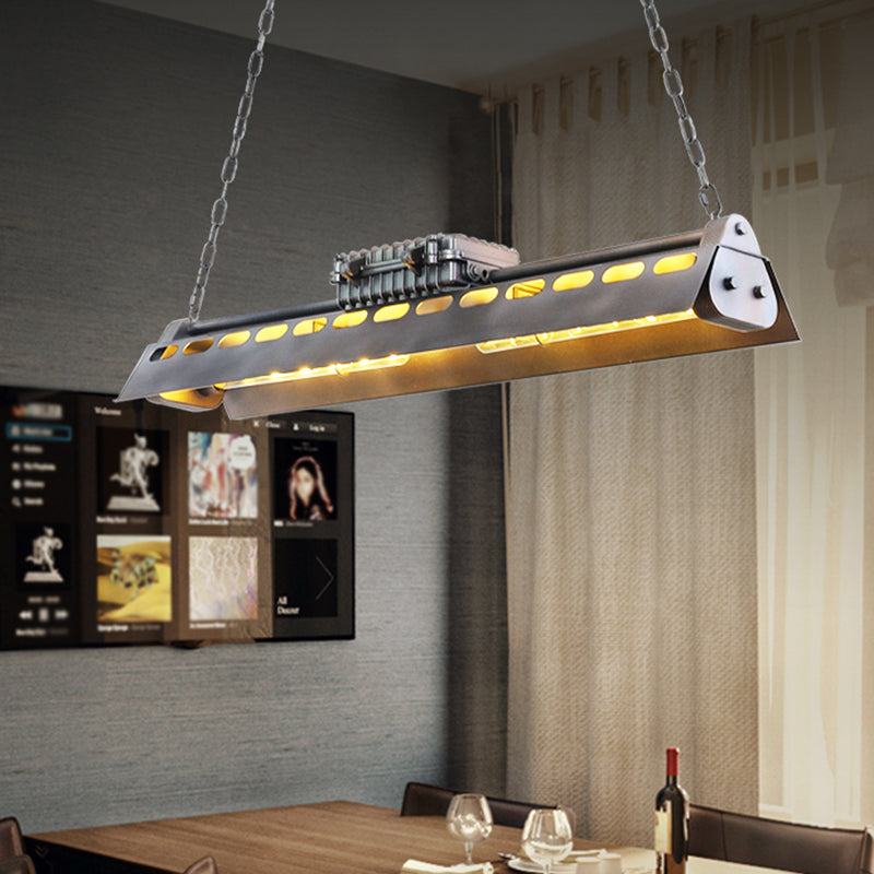 Accesorio de iluminación de la isla triangular metal estilo loft lámpara de billar de restaurante 1 cabeza