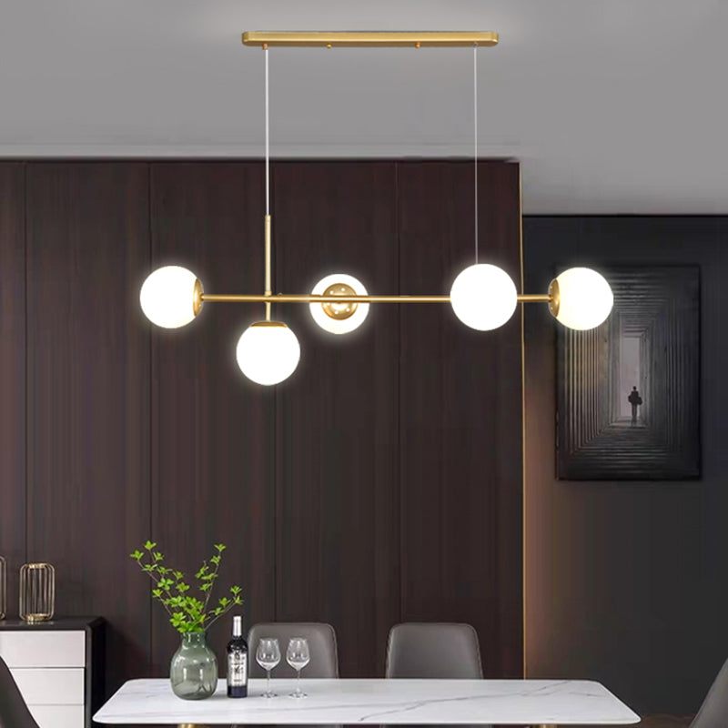 Modo Island Light Postmodern Glass 5-Light Suspended Lighting Fixture for Restaurant