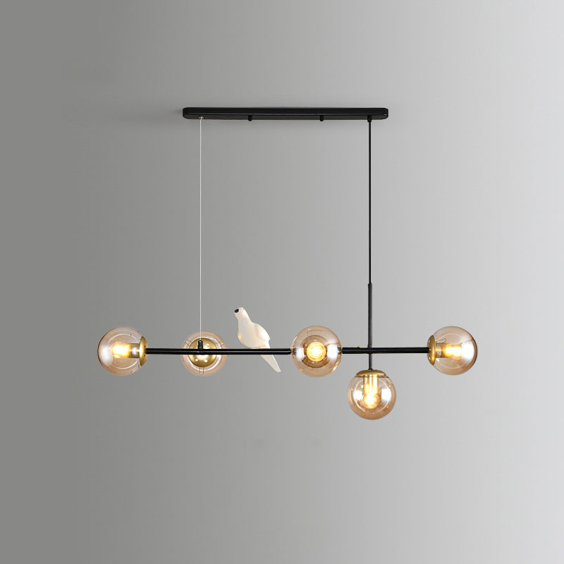 Modo Island Light Postmodern Glass 5-Light Suspended Lighting Fixture for Restaurant