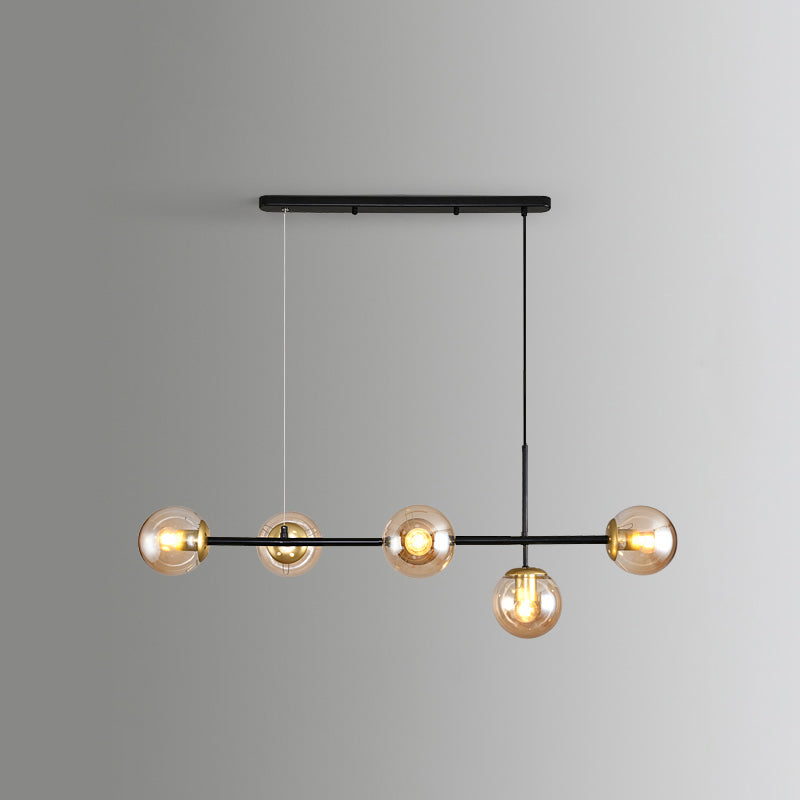 Modo Island Light Postmodern Glass 5-Light Suspended Lighting Fixture for Restaurant