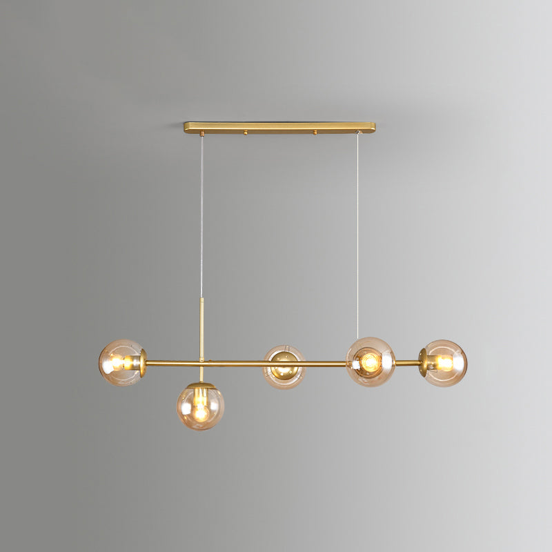 Modo Island Light Postmodern Glass 5-Light Suspended Lighting Fixture for Restaurant