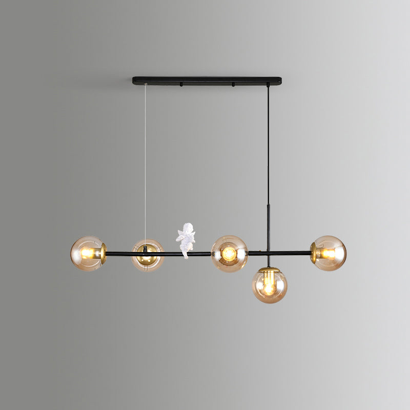 Modo Island Light Postmodern Glass 5-Light Suspended Lighting Fixture for Restaurant