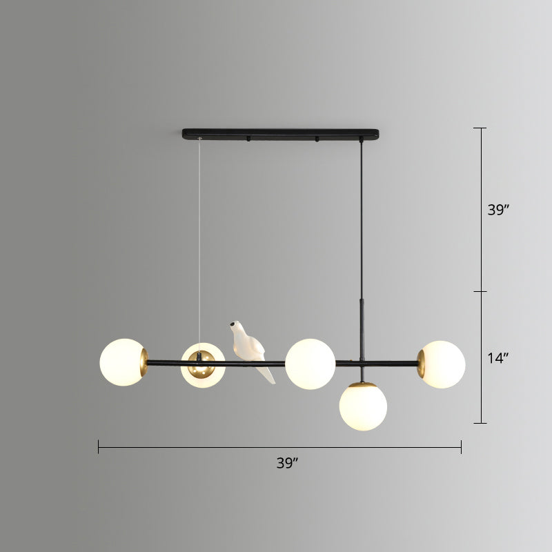 Modo Island Light Postmodern Glass 5-Light Suspended Lighting Fixture for Restaurant