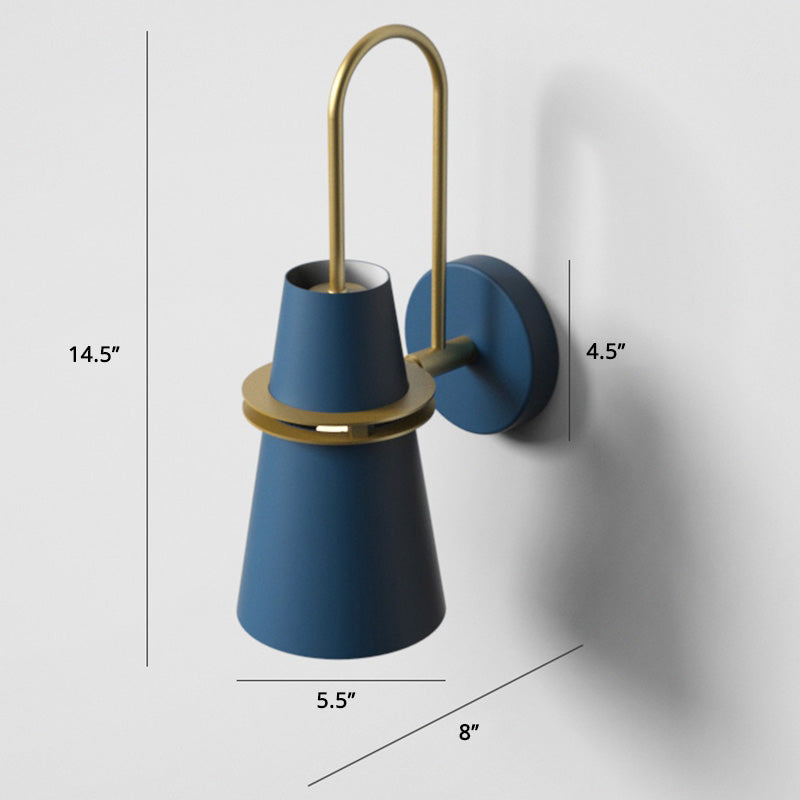 Nordic Horn Shaped Wall Mount Lighting Metal 1 Head Bedroom Reading Lamp with Slit