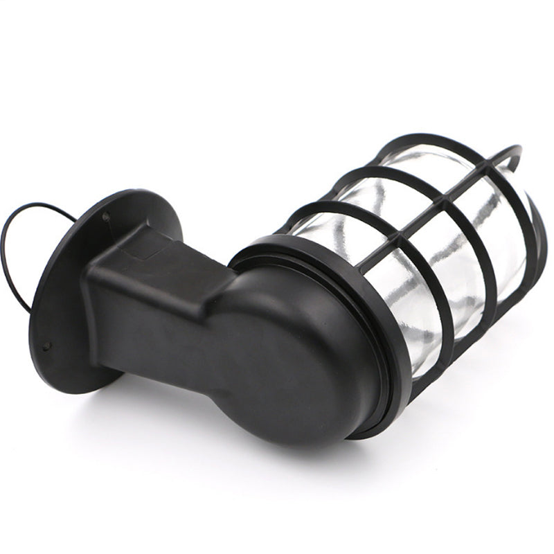 Half-Capsule Caged Glass Wall Lamp Industrial 1 Bulb Bathroom Sconce Lighting Fixture