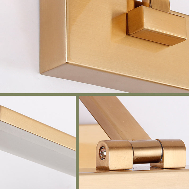 Messing lineaire ijdelheid LED -licht Moderne acryl wandbevestiging Lichtlijn met zwaaitarm