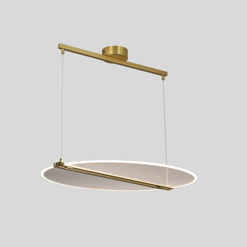 Folding Island Light Minimalistic Acrylic Dining Room Suspension Pendant Light in Gold