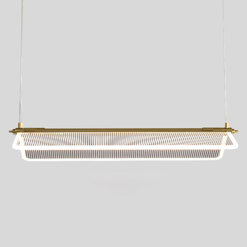 Folding Island Light Minimalistic Acrylic Dining Room Suspension Pendant Light in Gold