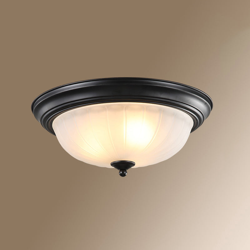 Classic Dome Shaped Ceiling Lighting Frosted Glass Flush Mount Light Fixture for Bedroom