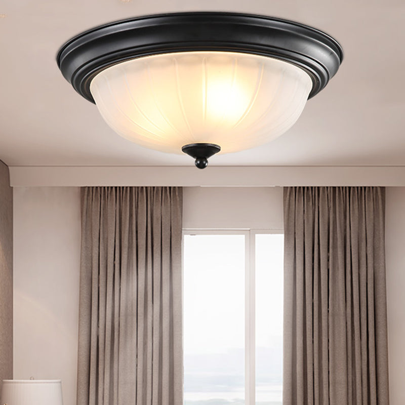 Classic Dome Shaped Ceiling Lighting Frosted Glass Flush Mount Light Fixture for Bedroom
