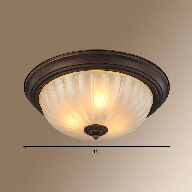 Classic Dome Shaped Ceiling Lighting Frosted Glass Flush Mount Light Fixture for Bedroom
