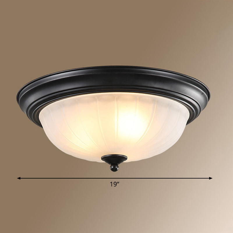 Classic Dome Shaped Ceiling Lighting Frosted Glass Flush Mount Light Fixture for Bedroom