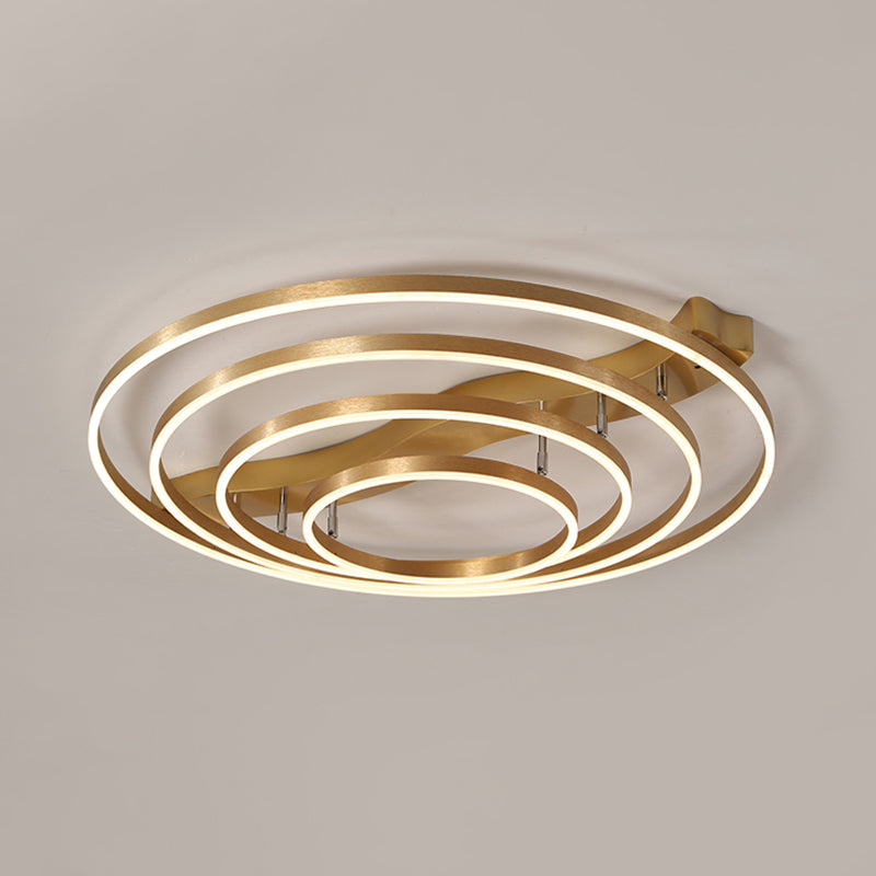 Brass multi-ring flushmount licht eenvoud led metalen plafond spoellicht voor woonkamer