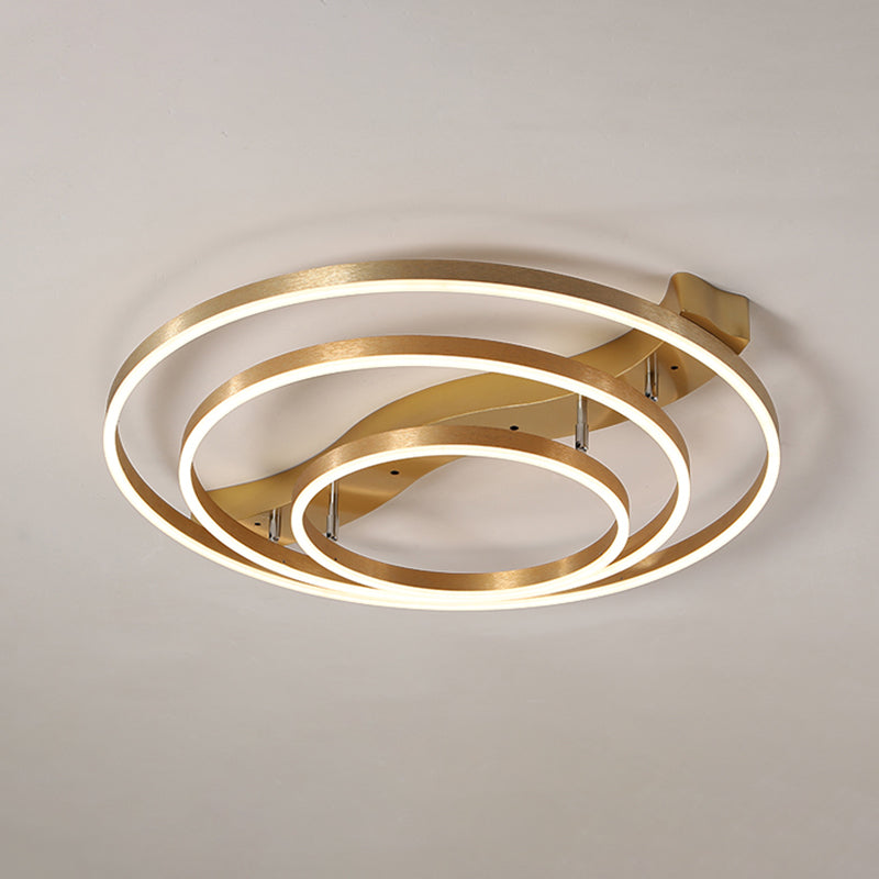 Brass multi-ring flushmount licht eenvoud led metalen plafond spoellicht voor woonkamer