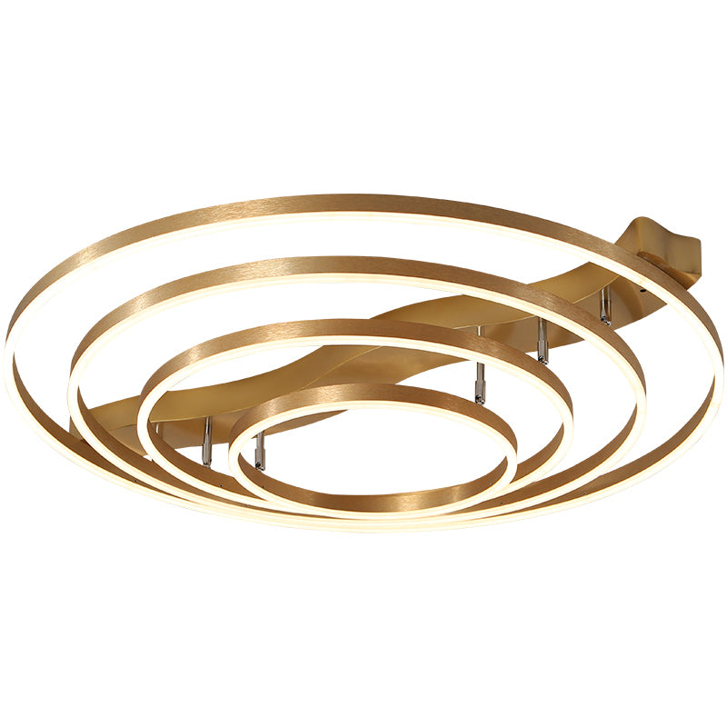 Brass multi-ring flushmount licht eenvoud led metalen plafond spoellicht voor woonkamer