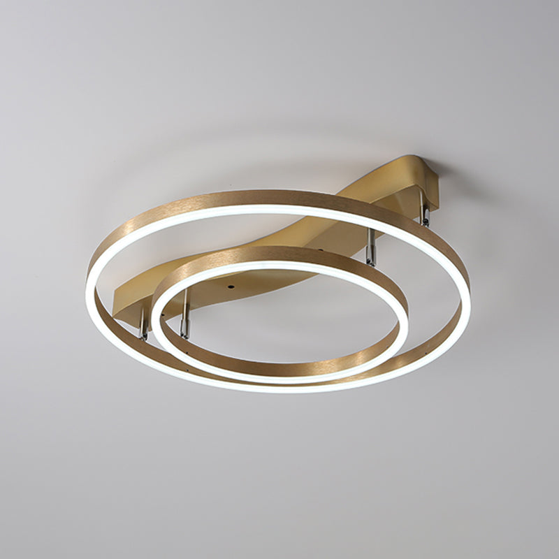 Brass multi-ring flushmount licht eenvoud led metalen plafond spoellicht voor woonkamer