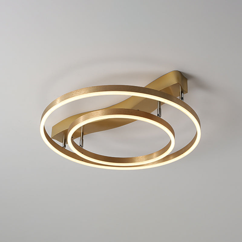 Brass multi-ring flushmount licht eenvoud led metalen plafond spoellicht voor woonkamer