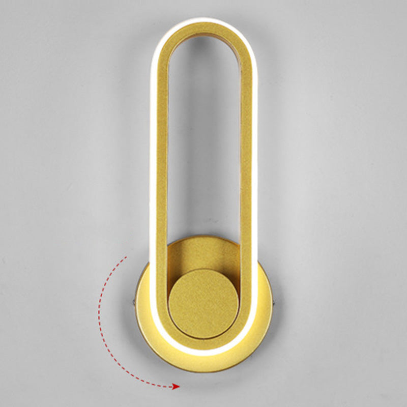 Lámpara de montaje de pared oblonga rotativa de la pared LED de metal nórdico iluminación de pared para dormitorio