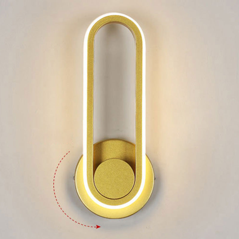 Lámpara de montaje de pared oblonga rotativa de la pared LED de metal nórdico iluminación de pared para dormitorio