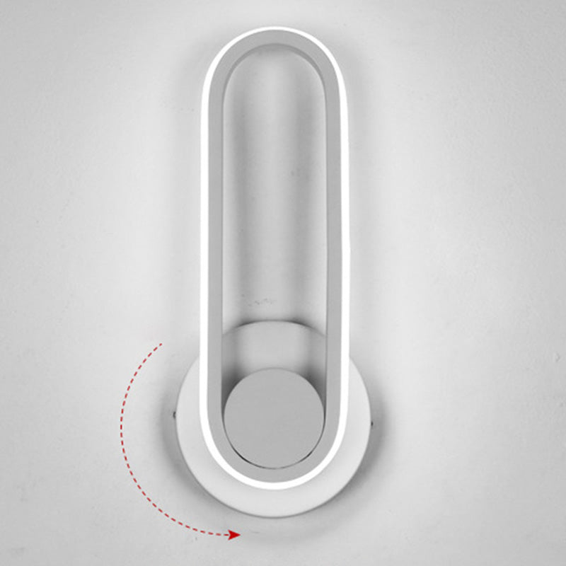 Lámpara de montaje de pared oblonga rotativa de la pared LED de metal nórdico iluminación de pared para dormitorio