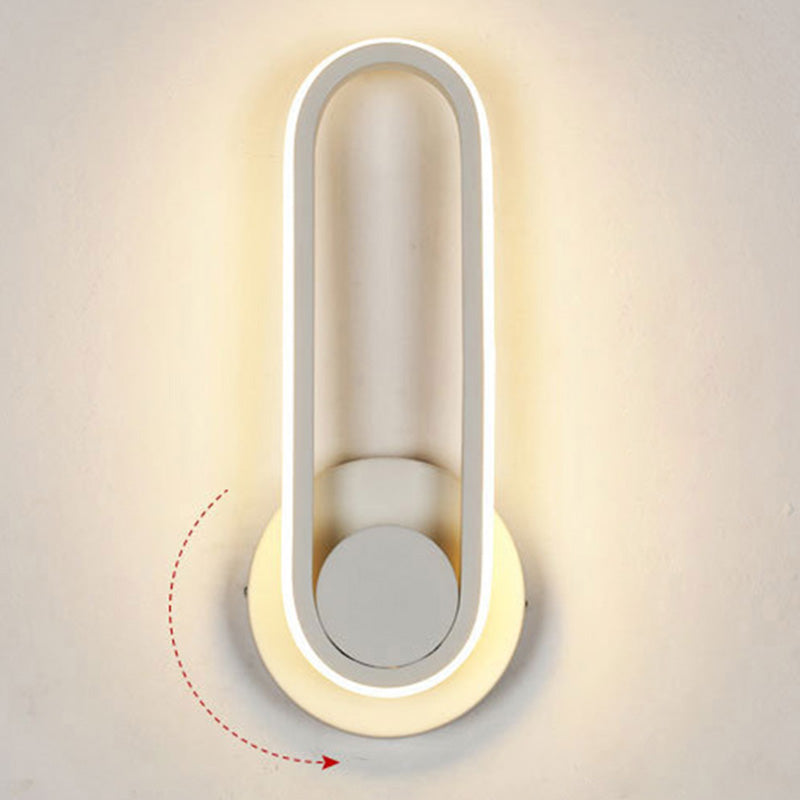 Lámpara de montaje de pared oblonga rotativa de la pared LED de metal nórdico iluminación de pared para dormitorio
