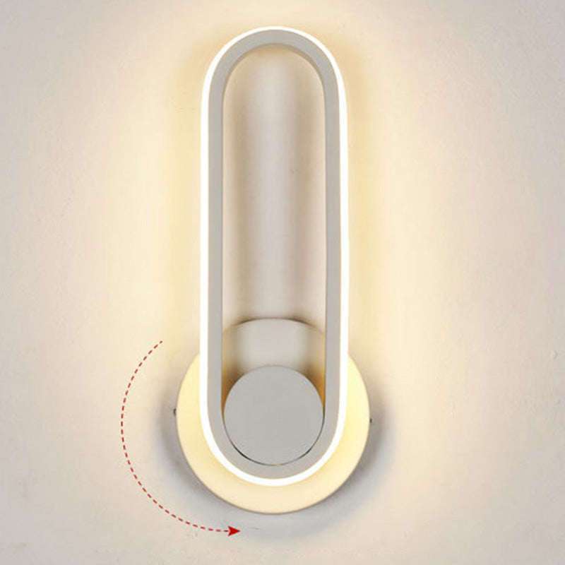 Lámpara de montaje de pared oblonga rotativa de la pared LED de metal nórdico iluminación de pared para dormitorio