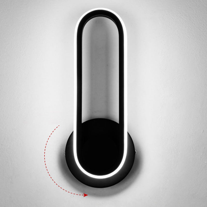 Lámpara de montaje de pared oblonga rotativa de la pared LED de metal nórdico iluminación de pared para dormitorio