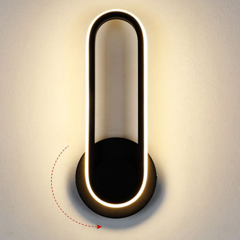 Lámpara de montaje de pared oblonga rotativa de la pared LED de metal nórdico iluminación de pared para dormitorio