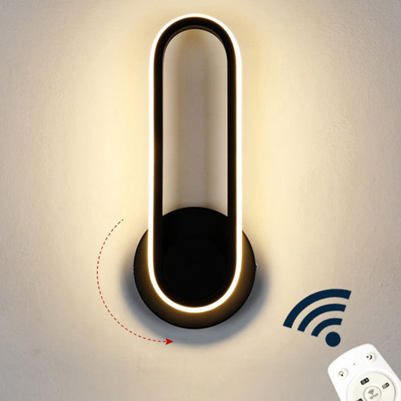 Lámpara de montaje de pared oblonga rotativa de la pared LED de metal nórdico iluminación de pared para dormitorio