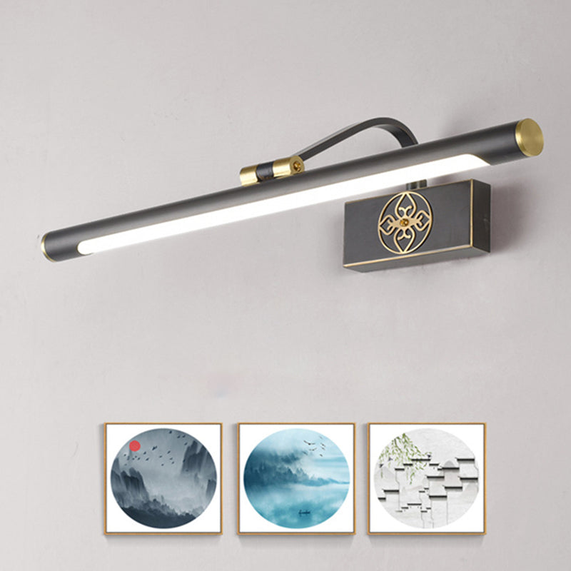 Traditionelle Röhrchen-Waschtischbeleuchtungsideen Metall Rotatierbare LED-Wandmontagelampe in Goldschwarz