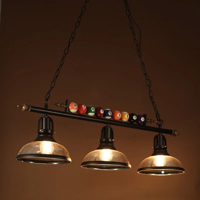 Bowl Shade Billiards Light Industrial Style Metal Island Light Fixture for Restaurant