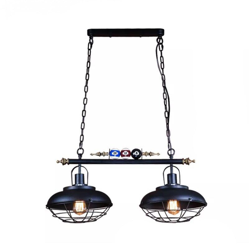 Bowl Shade Billiards Light Industrial Style Metal Island Light Fixture for Restaurant