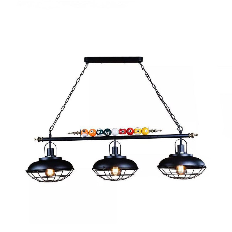 Bowl Shade Billiards Light Industrial Style Metal Island Light Fixture for Restaurant