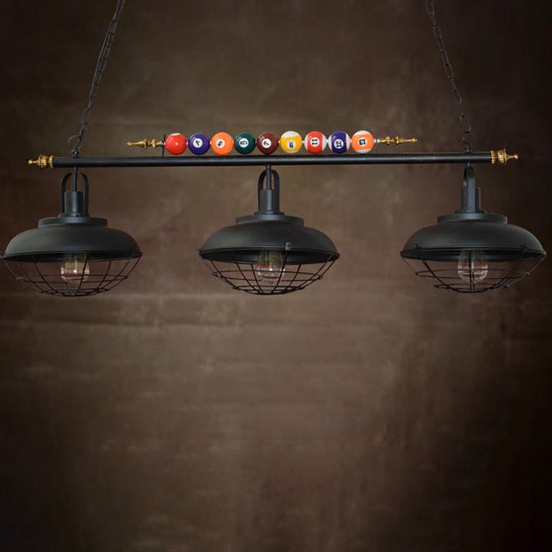 Bowl Shade Billiards Light Industrial Style Metal Island Light Fixture for Restaurant