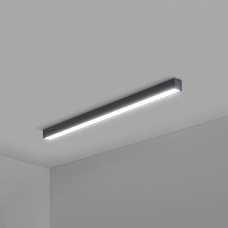 Rechthoekige inbouwverlichting, moderne aluminium kantoorplafondlamp in zwart