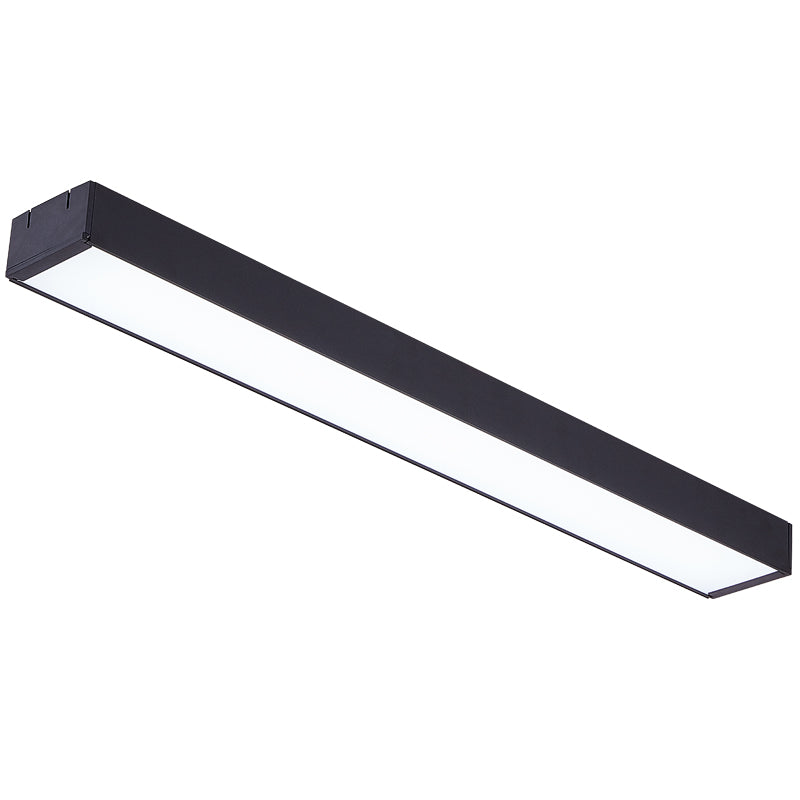 Rectangular Flush Mount Recessed Lighting Modern Aluminum Office Ceiling Light in Black