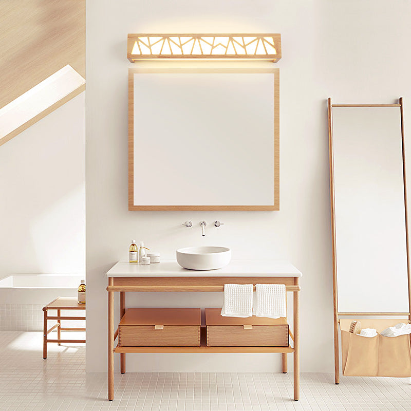 Illuminazione rettangolare nido rettangolare lampada montata a parete da bagno a legno in legno in beige