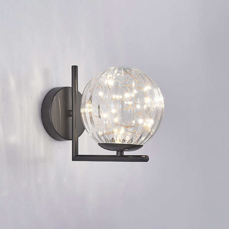 Glas Mini Globe Wall SCONCE Designer Stijl LED Wandbevestiging Lichtmontage voor slaapkamer