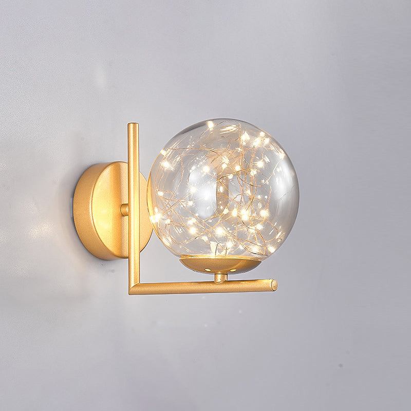 Glas Mini Globe Wall SCONCE Designer Stijl LED Wandbevestiging Lichtmontage voor slaapkamer