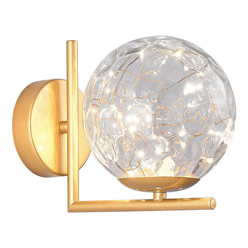 Glas Mini Globe Wall SCONCE Designer Stijl LED Wandbevestiging Lichtmontage voor slaapkamer