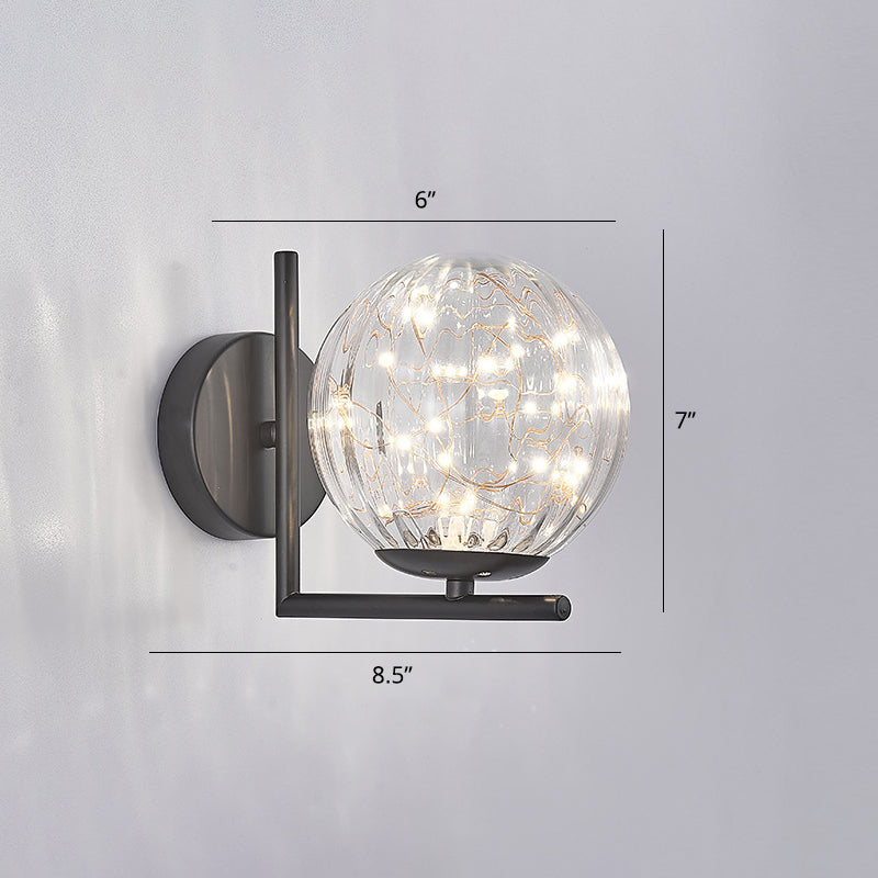 Glas Mini Globe Wall SCONCE Designer Stijl LED Wandbevestiging Lichtmontage voor slaapkamer