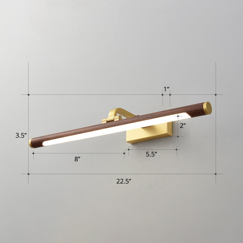 Éclairage mural à tube à grain de noyer pays