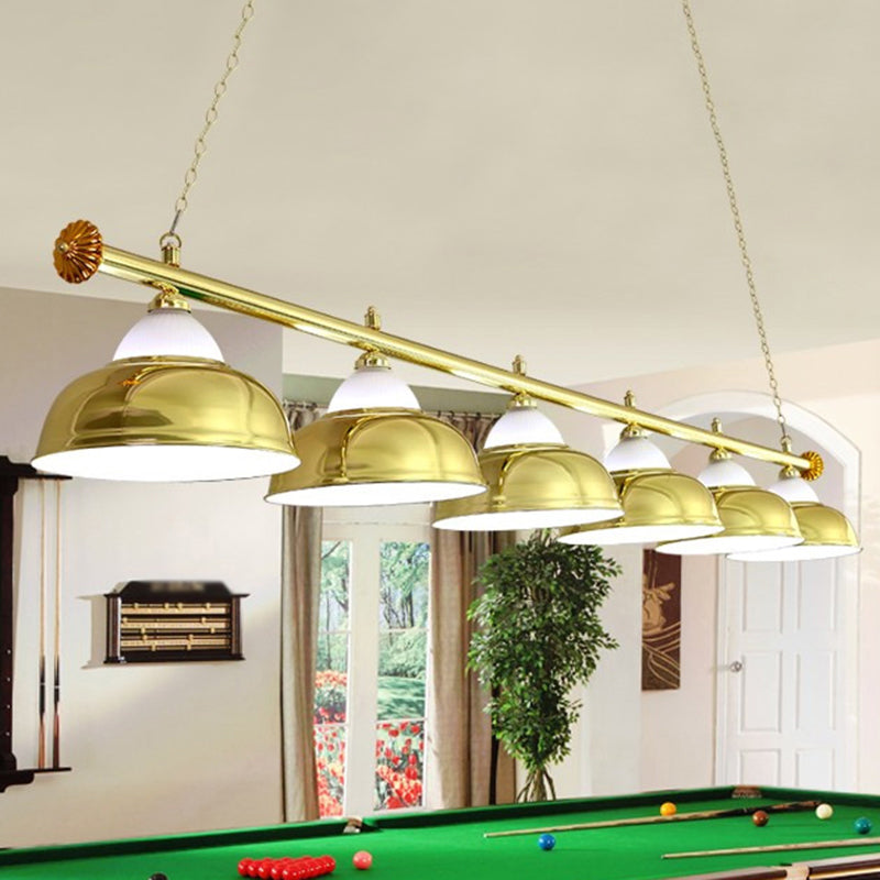 Metal Mirrored Bowl Island Pendant Light Industrial Billiard Room Suspended Lighting Fixture