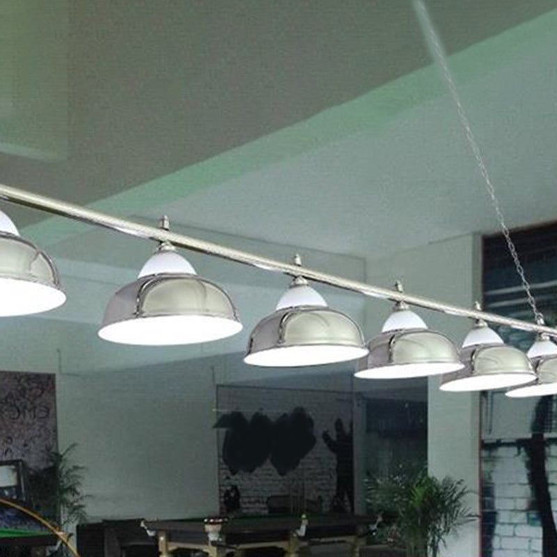 Metal Mirrored Bowl Island Pendant Light Industrial Billiard Room Suspended Lighting Fixture