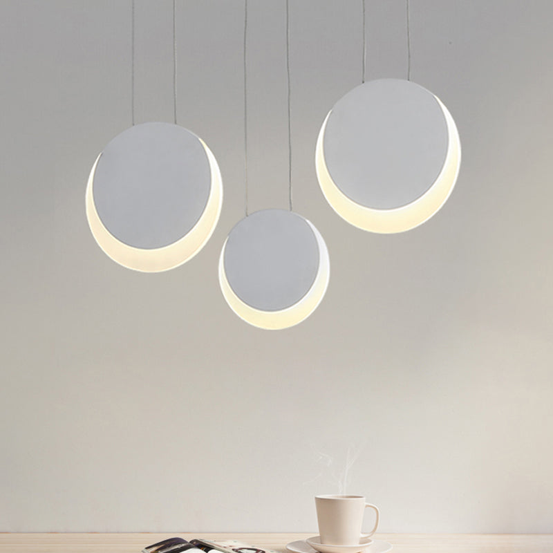 Pendre multifonyme en forme de lune Métal nordique 3/4/5 Lights Blanc Cluster Pendant Light in chaud / blanc Light