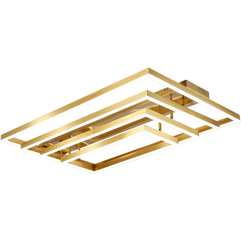 Plafonnier LED rectangulaire réglable, salon contemporain en aluminium, proche du plafonnier