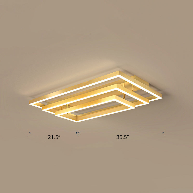 Plafonnier LED rectangulaire réglable, salon contemporain en aluminium, proche du plafonnier