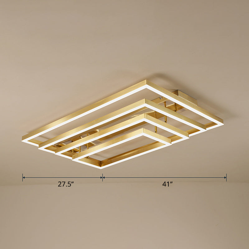 Plafonnier LED rectangulaire réglable, salon contemporain en aluminium, proche du plafonnier